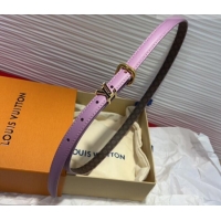 Top Grade Louis Vuitton Darling Ard Belt 1.5cm in Leather LV091201 Purple/Black LV 2025