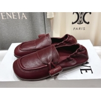 Buy Luxury Loewe Toggle Loafers in Shiny Smooth Calfskin Leather Burnt Red 2026 0226011