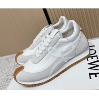 Classic Hot Loewe Flow Runner Sneakers in Nylon and Suede White/Grey 1 2026 0226012