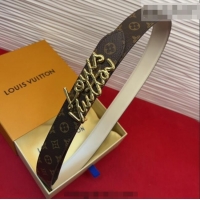 Top Design Louis Vuitton LV Script Belt 3cm in Monogram Canvas and Leather M4515 White 2025