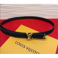 Grade Quality Louis Vuitton Pretty LV Belt 2cm in Suede and Leather M8232 Black/Gold 2026
