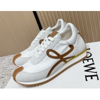 Loewe Flow Runner Sneakers in Nylon and Suede White 0226034