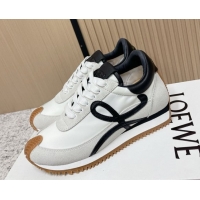 Best Product Loewe Flow Runner Sneakers in Nylon and Suede White/Black 0226040