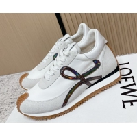Classic Hot Loewe Flow Runner Sneakers in Nylon and Suede White/Multicolor 2026 0226046