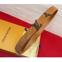 Top Design Louis Vuitton Pretty LV Belt 3cm in Suede and Leather M8232 Beige/Black 2026