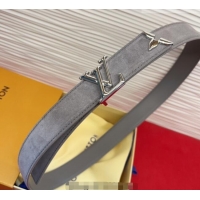 Buy Fashionable Louis Vuitton Pretty LV Belt 3cm in Suede and Leather M8232 Grey/Silver 2026