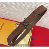 Well Crafted Louis Vuitton Pretty LV Belt 3cm in Suede and Leather M8232 Brown/Black 2026