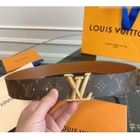 Market Sells Louis Vuitton Monogram Canvas and Leather Belt 4cm with LV Buckle LV031601 Brown 2026