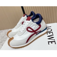 Top Grade Loewe Flow Runner Sneakers in Nylon and Suede White/Blue 0226054