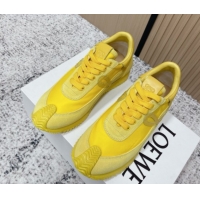 Perfect Loewe Flow Runner Sneakers in Nylon and Suede All Yellow 0226062