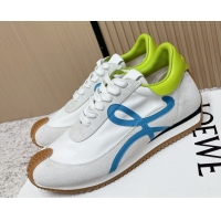 Unique Style Loewe Flow Runner Sneakers in Nylon and Suede White 0226066