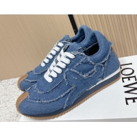 Grade Quality Loewe Flow Runner Sneakers in Denim with Bow Blue 0226069