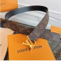 Trendy Design Louis Vuitton Monogram Canvas and Leather Belt 4cm with LV Buckle LV031604 Brown 2026