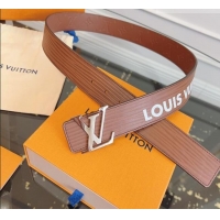 Market Sells Louis Vuitton Embossed Leather Belt 4cm with LV Buckle LV031606 Brown/Silver 2026