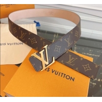 Best Product Louis Vuitton Monogram Canvas and Suede Belt 4cm with LV Buckle LV031607 Brown/Aged Gold 2026