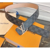Best Product Louis Vuitton Monogram Canvas and Suede Belt 4cm with LV Buckle LV031607 Black Damier/Silver 2026