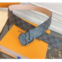 Luxury Discount Louis Vuitton Monogram Canvas and Suede Belt 4cm with LV Buckle LV031607 Damier/Black 2026