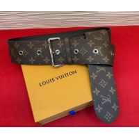 Trendy Design Louis Vuitton Monogram Canvas Waist Belt 6.5cm with Silver Buckle LV031701 2026