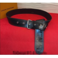 Best Price Louis Vuitton Trench Waist Belt 6.5cm in Shiny Leather LV031702 Black/Silver 2026
