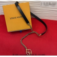 Best Product Louis Vuitton Black Leather and Chain Waist Belt 2cm LV031704 2026