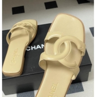Top Quality Chanel Lambskin Mules Sandals G47250 Beige 2026