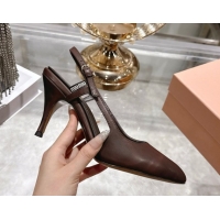 Classic Hot Miu Miu Calf Leather Slingbacks Pump 7.5cm 5I546E Dark Brown 2026