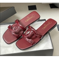 ​Buy Fashionable Chanel Crocodile-patterned Calfskin Mules Sandals G47250 Burgundy 2026