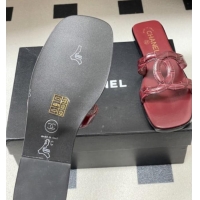 ​Buy Fashionable Chanel Crocodile-patterned Calfskin Mules Sandals G47250 Burgundy 2026