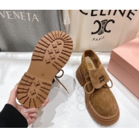 Good Product Miu Miu Suede Laced-up Shoes Brown2 MM120803 1208044