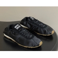 Shop Cheap Miu Miu Plume satin sneakers 5E570E Black 2026
