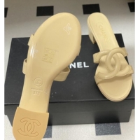 Good Product Chanel Lambskin Heeled Mules Sandals G47250 Beige 2026