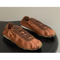 Good Looking Miu Miu Plume satin sneakers 5E570E Cocoa Brown 2026
