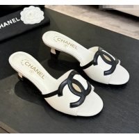 ​Classic Promotional Chanel Lambskin Mules Sandals with 45mm Heel G47252 White 2026