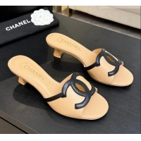 Traditional Specials Chanel Lambskin Mules Sandals with 45mm Heel G47252 Beige 2026
