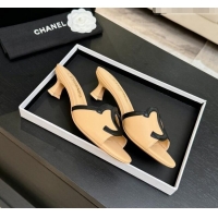 Traditional Specials Chanel Lambskin Mules Sandals with 45mm Heel G47252 Beige 2026
