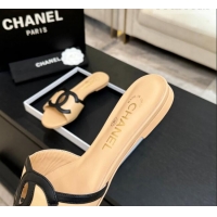 ​Famous Brand Chanel Lambskin Flat Mules Sandals G47252 Beige 2026
