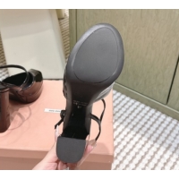 Shop Duplicate Miu Miu Patent Leather High Heel Sandals 11.5cm Black MM120806 1208069