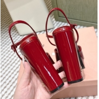 Top Design Miu Miu Patent Leather High Heel Sandals 11.5cm MM120806 Red 2026