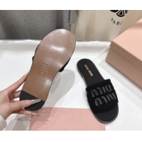 Good Product Miu Miu Knit Flat Slides Sandal MM022701 Black 2026