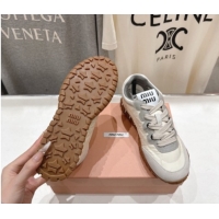 Best Product Miu Miu Tyre Technical Fabric and Suede Sneakers 5E417E White 2026