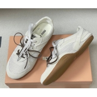 Good Looking Miu Miu Mesh and Suede Sneakers 5E589E White 2026