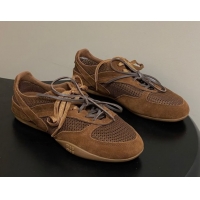 Most Popular Miu Miu Mesh and Suede Sneakers 5E589E Brown 2026