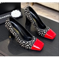 ​Stylish Discount Chanel Horsehair & Patent Calfskin Pumps G47180 Black/Red Spring Summer 2026