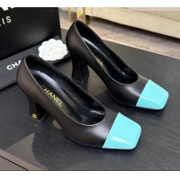 ​Best Grade Chanel Lambskin & Patent Calfskin Pumps G47180 Black/Blue Spring Summer 2026