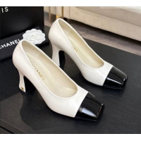 ​Classic Discount Chanel Lambskin & Patent Calfskin Pumps G47180 White Spring Summer 2026