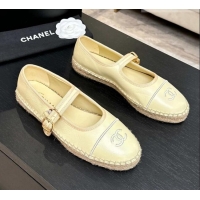 ​Well Crafted Chanel Calfskin Mary Janes in Yellow Lambskin G47256 Spring Summer 2026