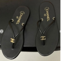Top Design Chanel Thongs in Calfskin G47243 Black Spring Summer 2026