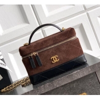 Market Sells Chanel Vanity with Chain in Suede Calfskin & Shiny Lambskin AP5186 Coffee Brown 2026