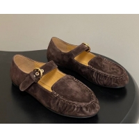 Purchase The Row Suede Loafers with Buckle Strap TR120801 Brown 2026