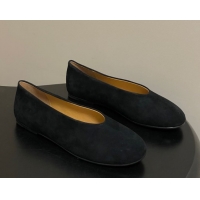Best Product The Row Suede Flat Loafers TR120803 Black 2026
